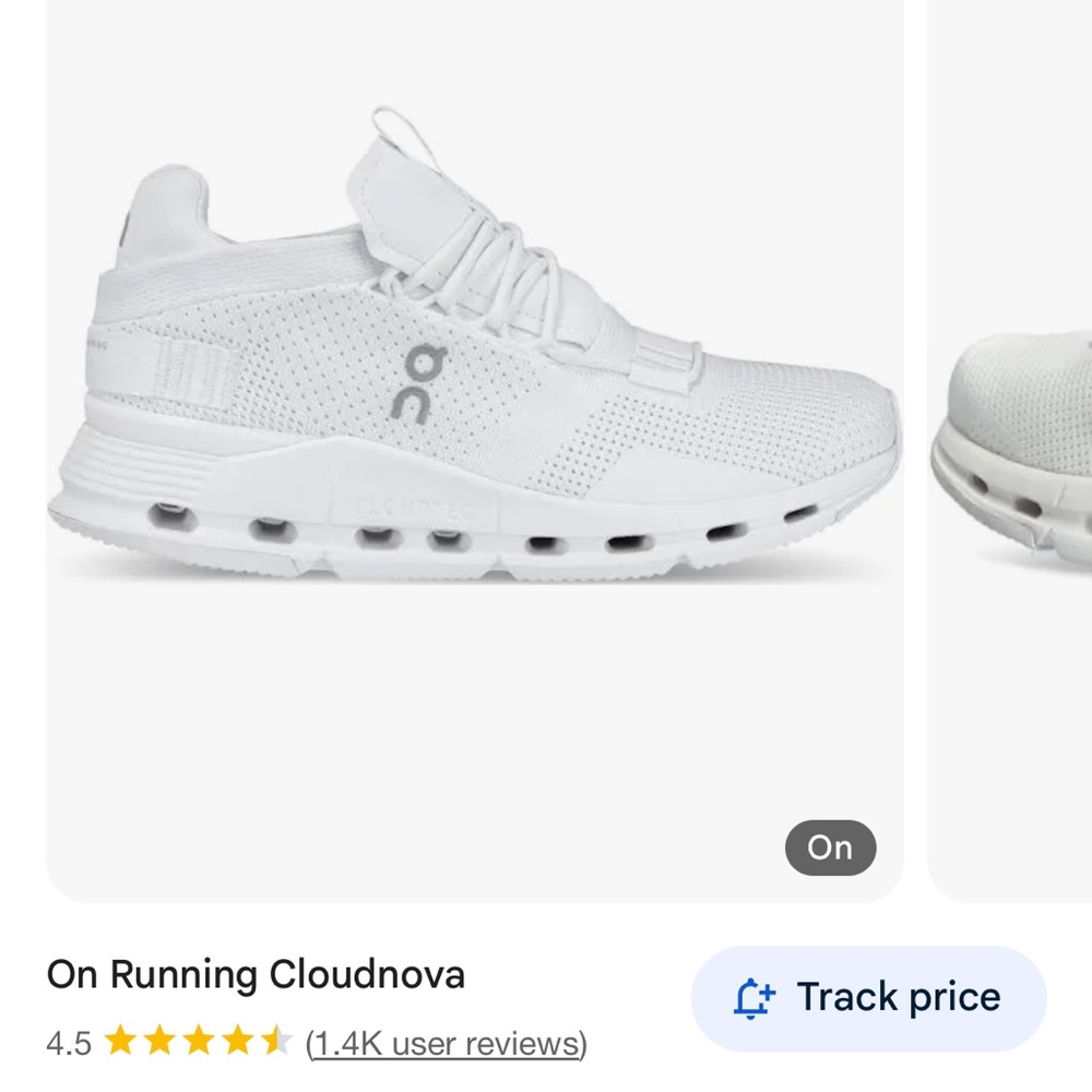 On Running Cloudnova White Athletic Shoes